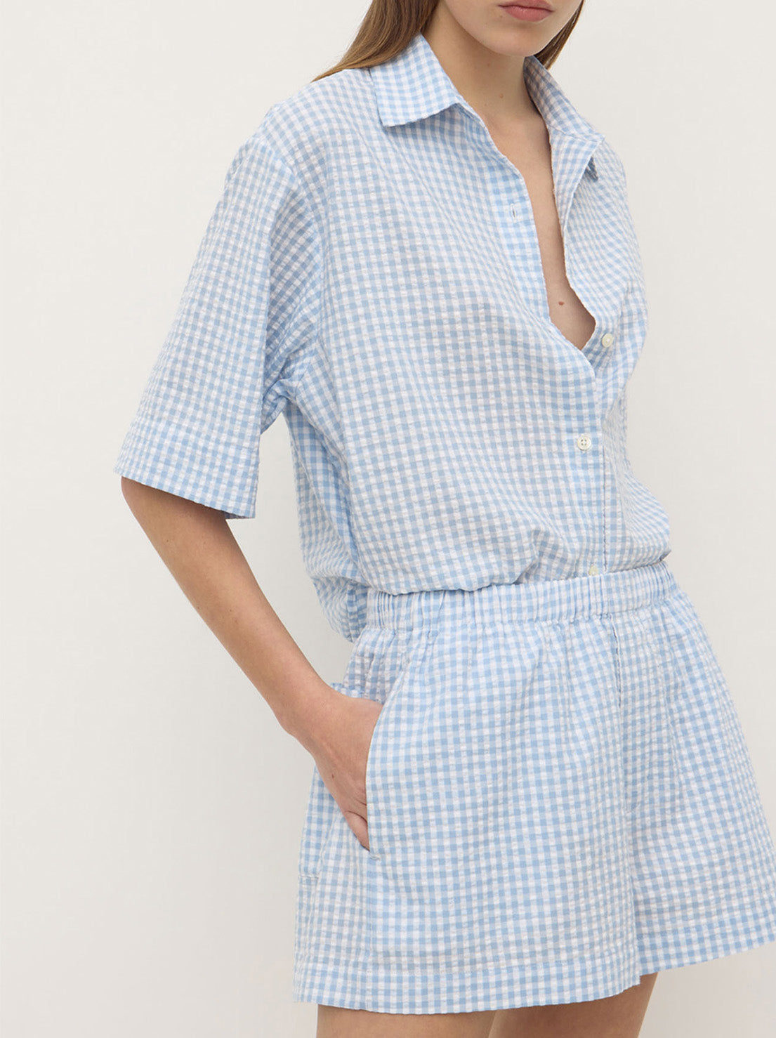 Assembly - Ainslee Short Sleeve Shirt - Blue Check