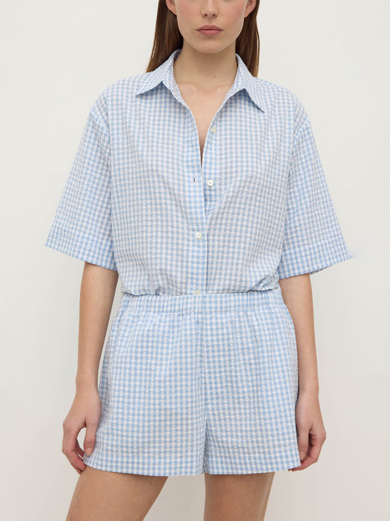 Assembly - Ainslee Short Sleeve Shirt - Blue Check