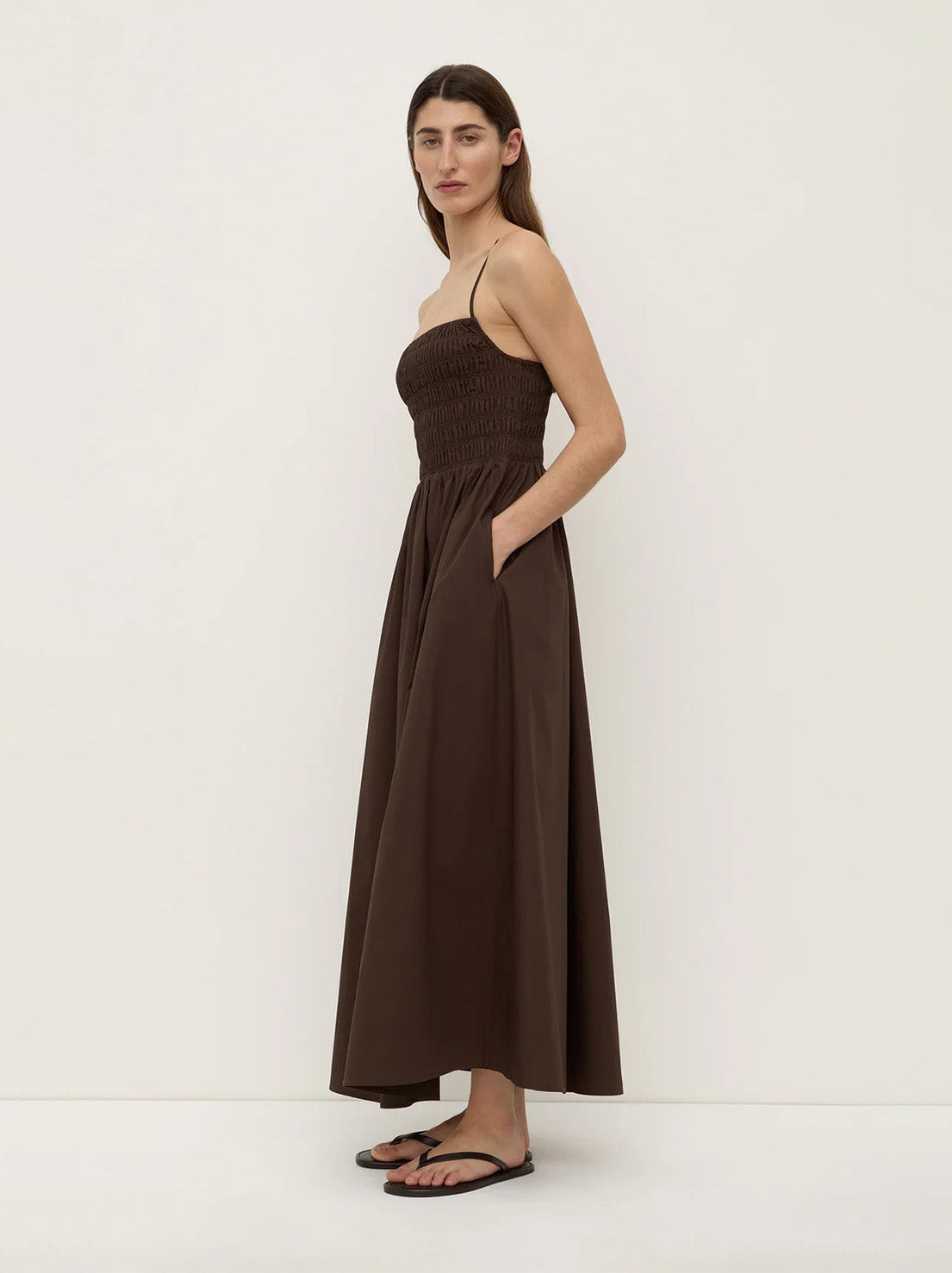 Assembly - Aubrey Rouched Dress - Ganache