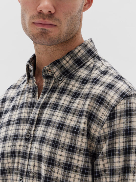 Assembly - Brushed Flannel Check Shirt - Navy Check