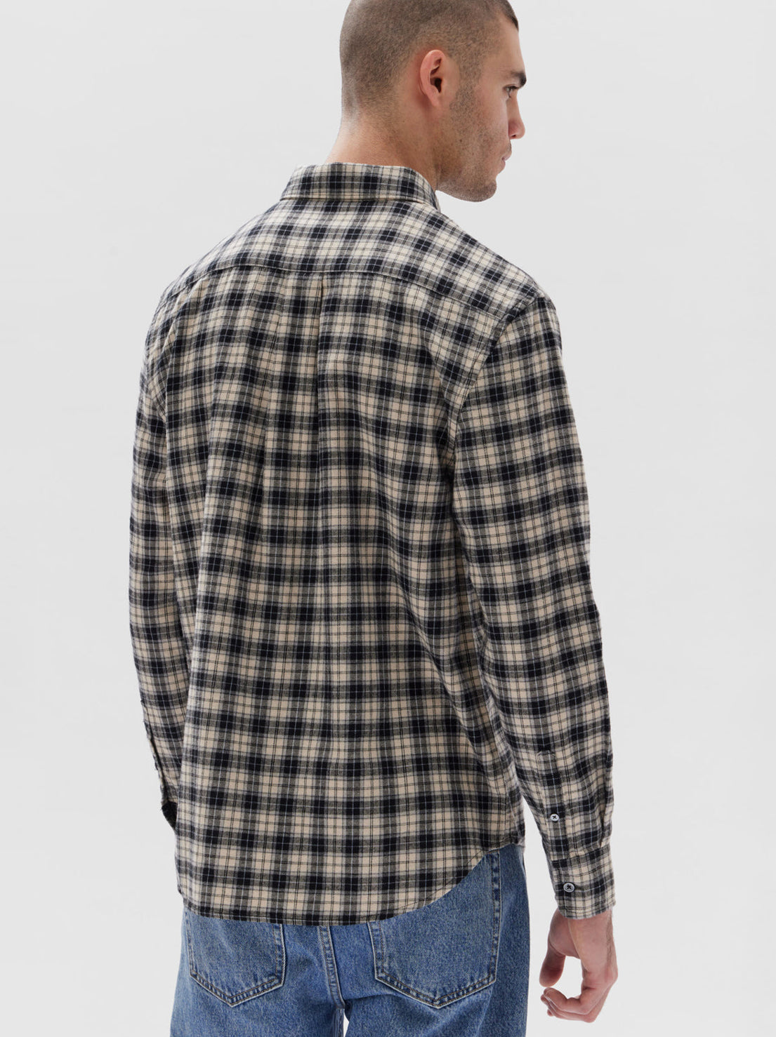 Assembly - Brushed Flannel Check Shirt - Navy Check