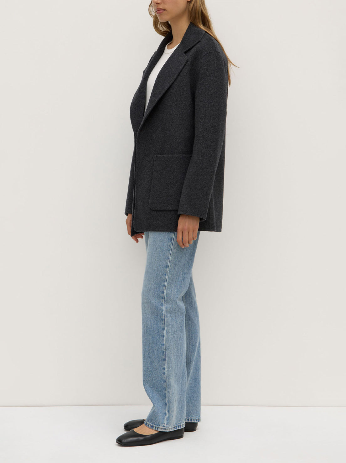 Assembly - Calido Wool Single Breasted Coat - Charcoal Marle