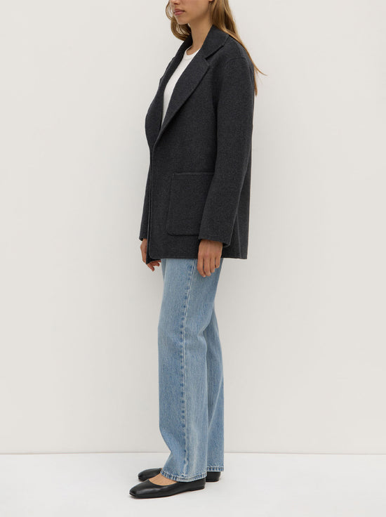 Assembly - Calido Wool Single Breasted Coat - Charcoal Marle