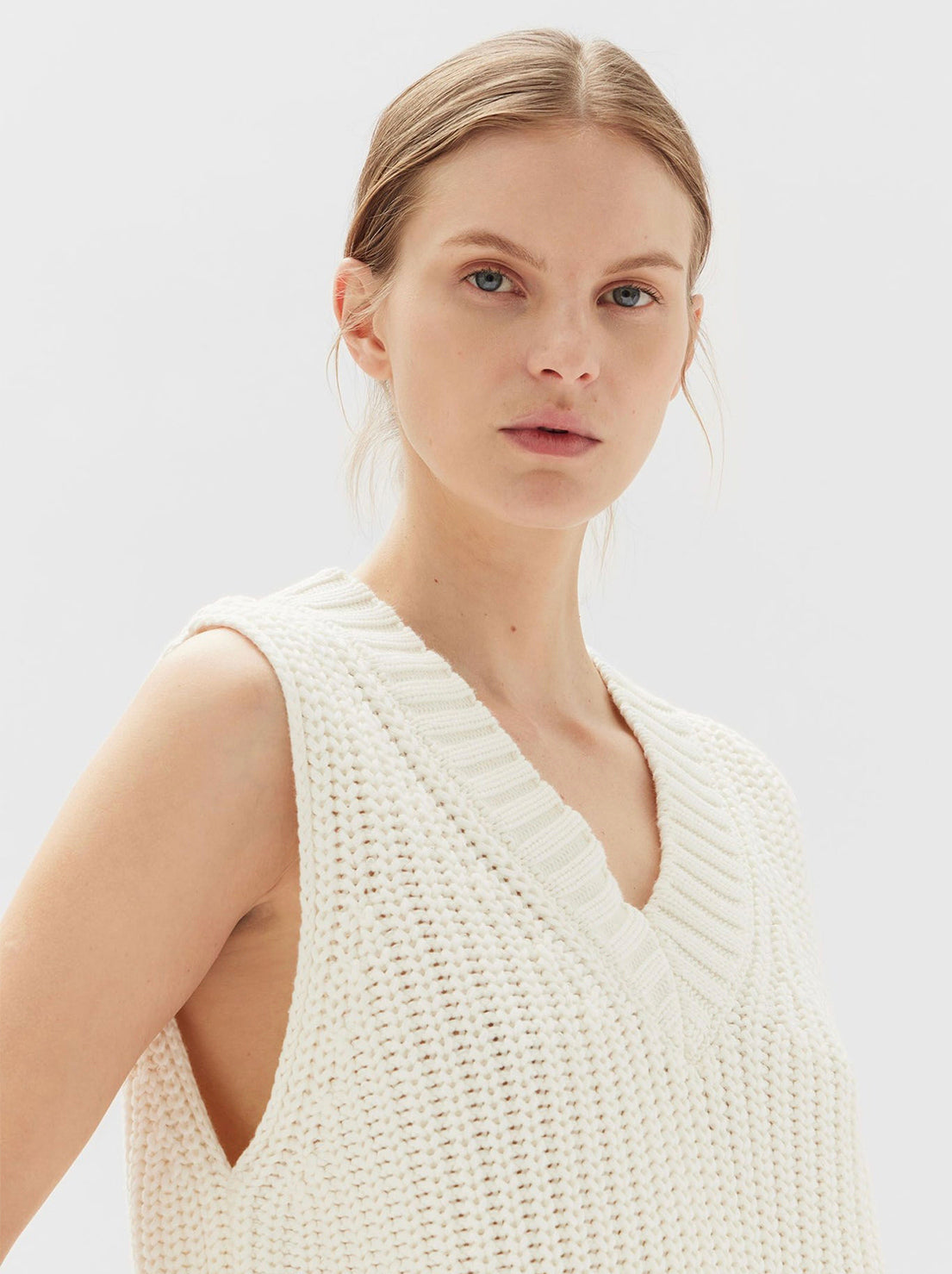 Assembly - Charlotte Cotton Knit Vest - Cream