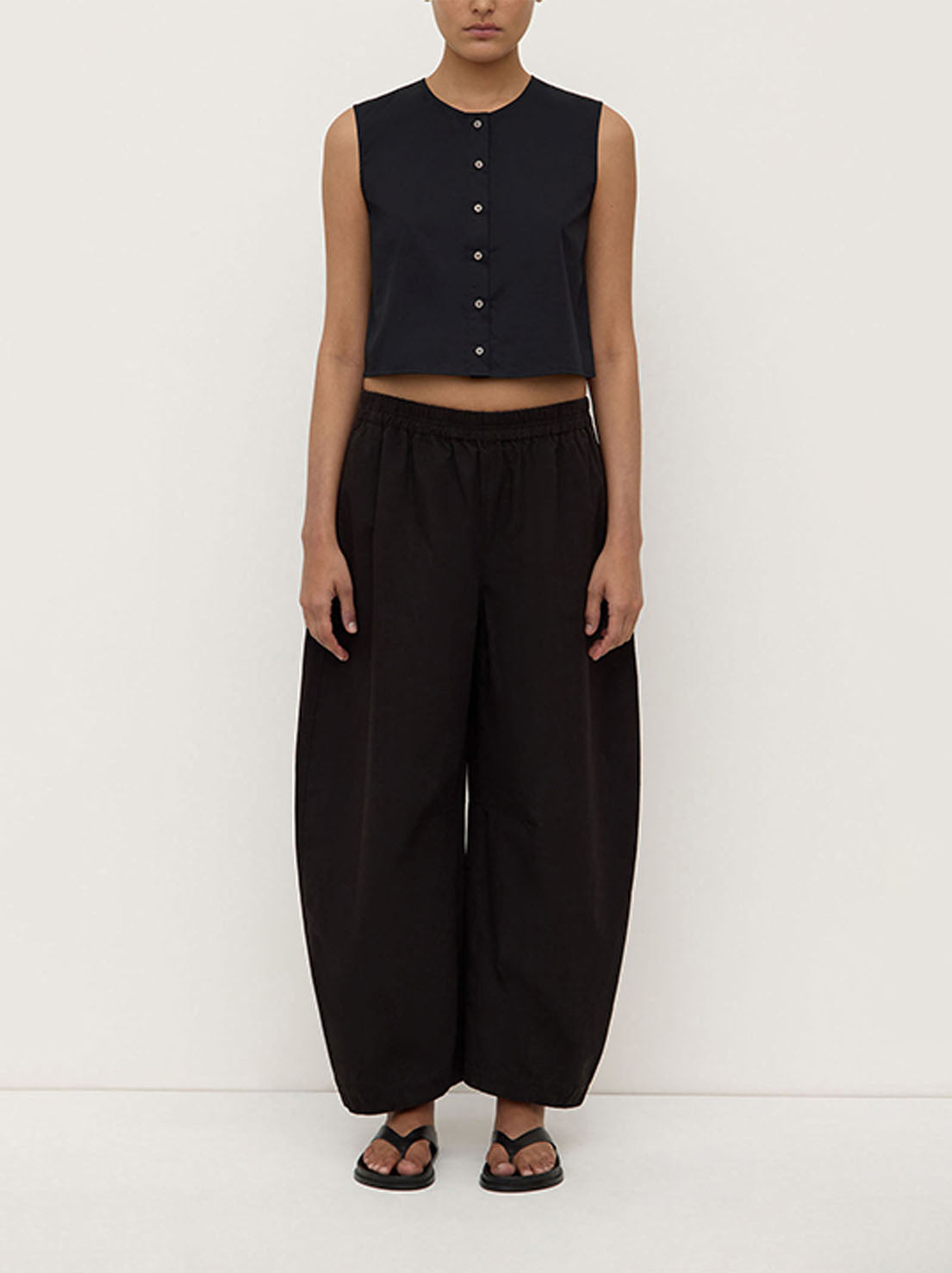 Assembly - Cherri Button Front Top - Black