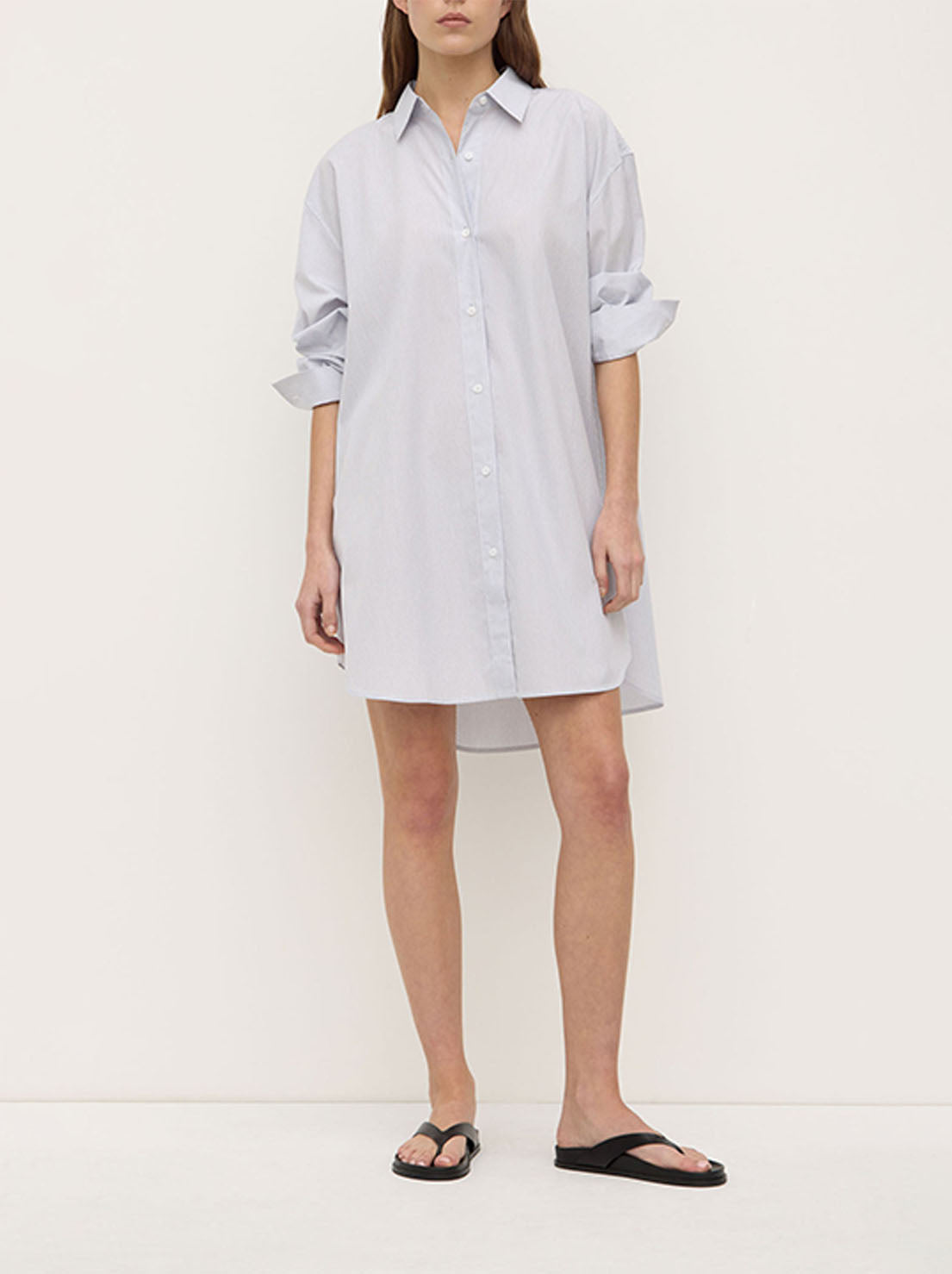 Assembly - Cora Stripe Shirt Dress - White/Navy Stripe