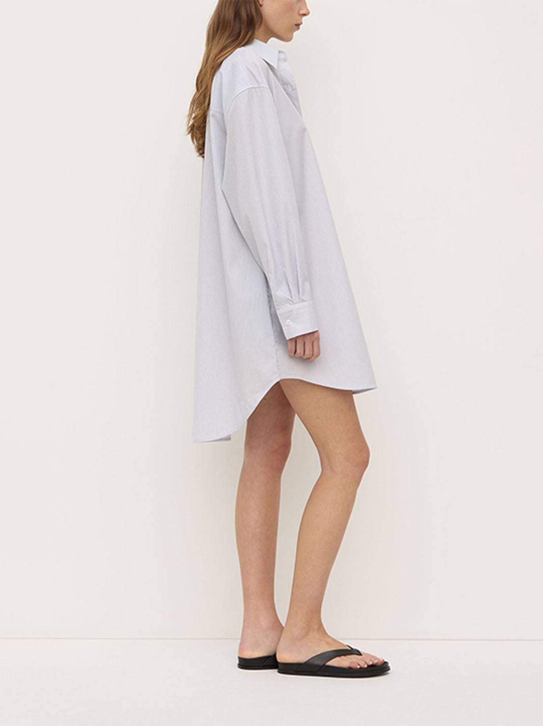 Assembly - Cora Stripe Shirt Dress - White/Navy Stripe