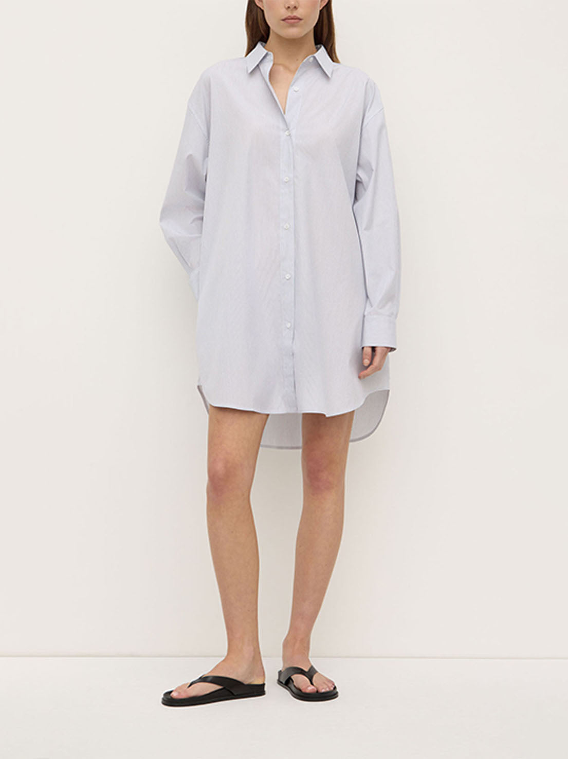 Assembly - Cora Stripe Shirt Dress - White/Navy Stripe