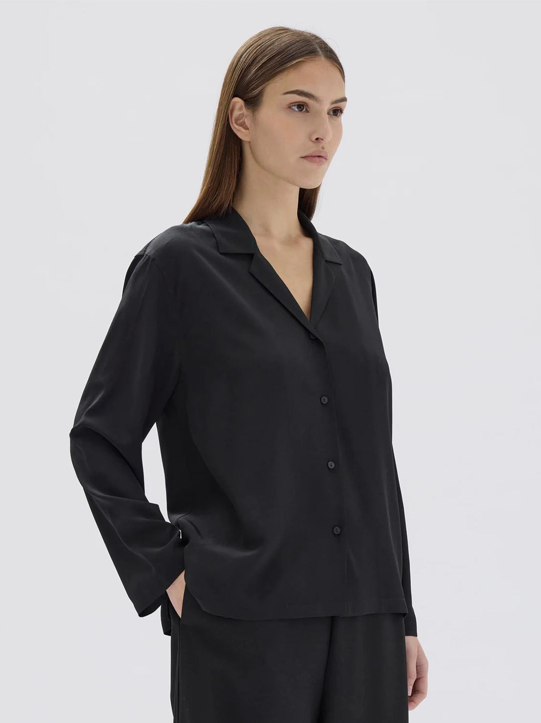 Assembly - Essie Silk Long Sleeve Shirt - Black