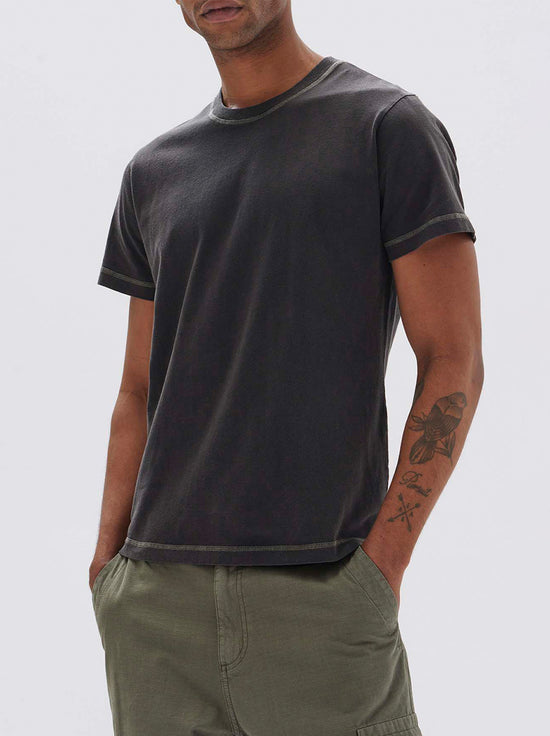 Assembly - Evan Contrast Stitch Short Sleeve Tee - Washed Black