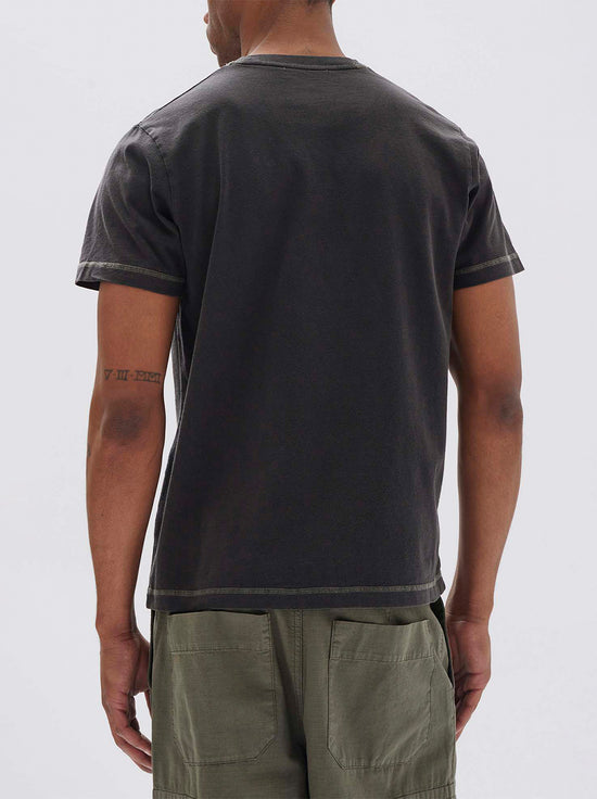 Assembly - Evan Contrast Stitch Short Sleeve Tee - Washed Black