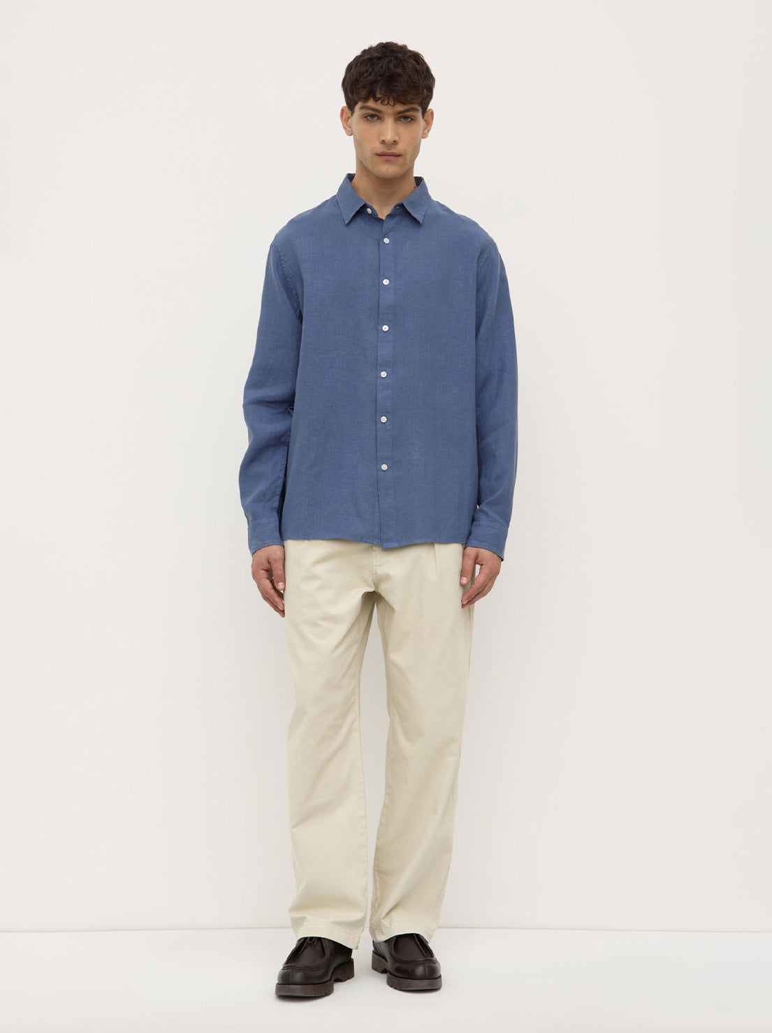 Assembly - Everyday Mens Linen LS Shirt - Ocean