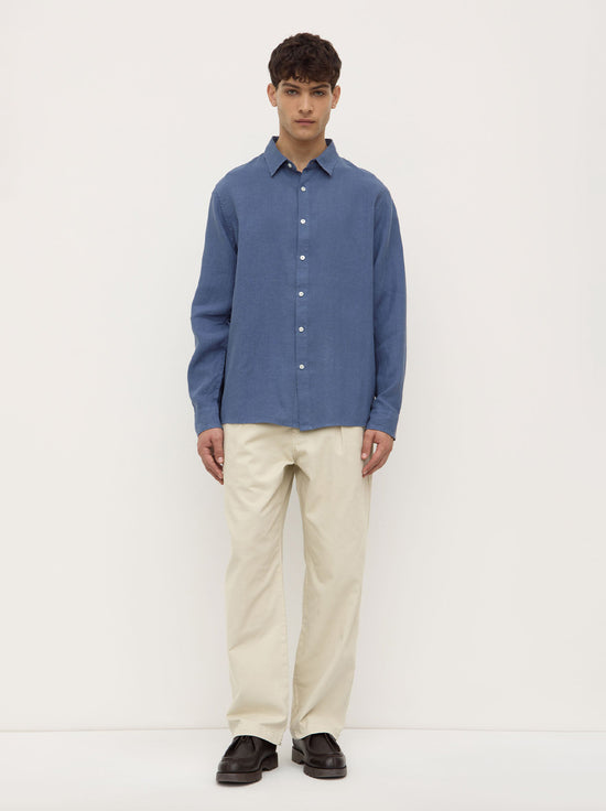 Assembly - Everyday Mens Linen LS Shirt - Ocean