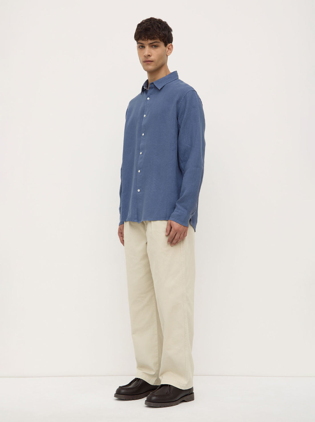 Assembly - Everyday Mens Linen LS Shirt - Ocean