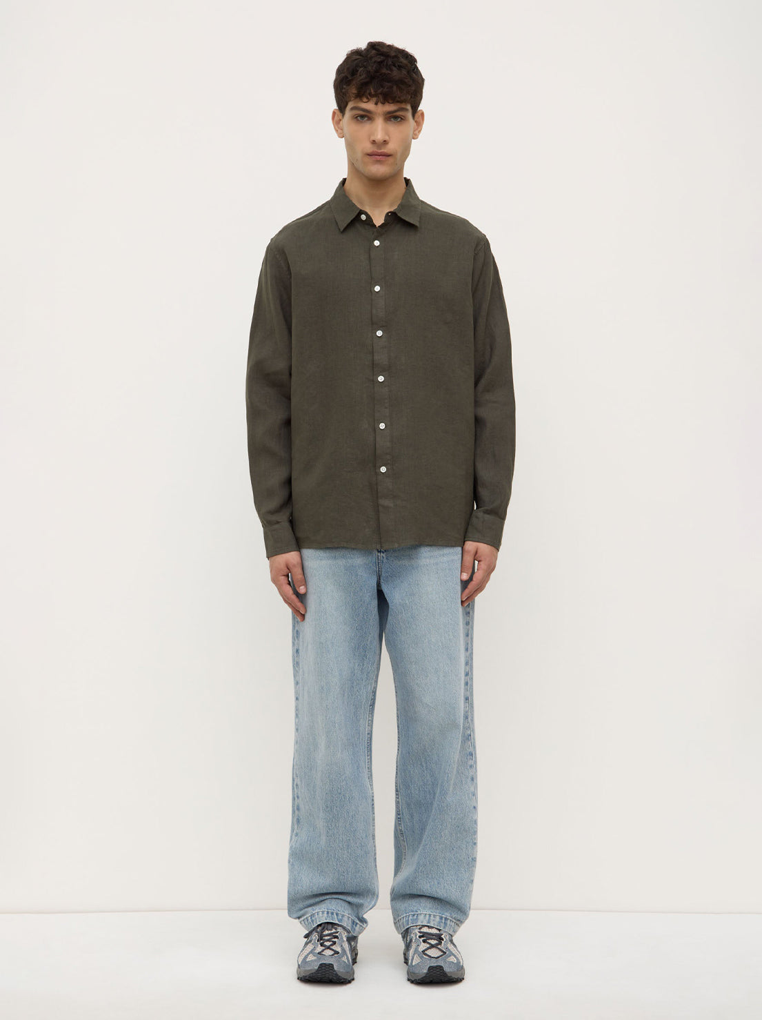 Assembly - Everyday Mens Linen LS Shirt - Sorrel