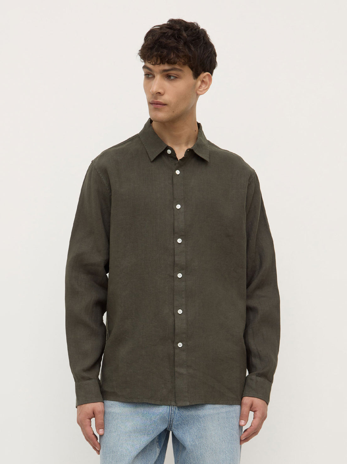 Assembly - Everyday Mens Linen LS Shirt - Sorrel