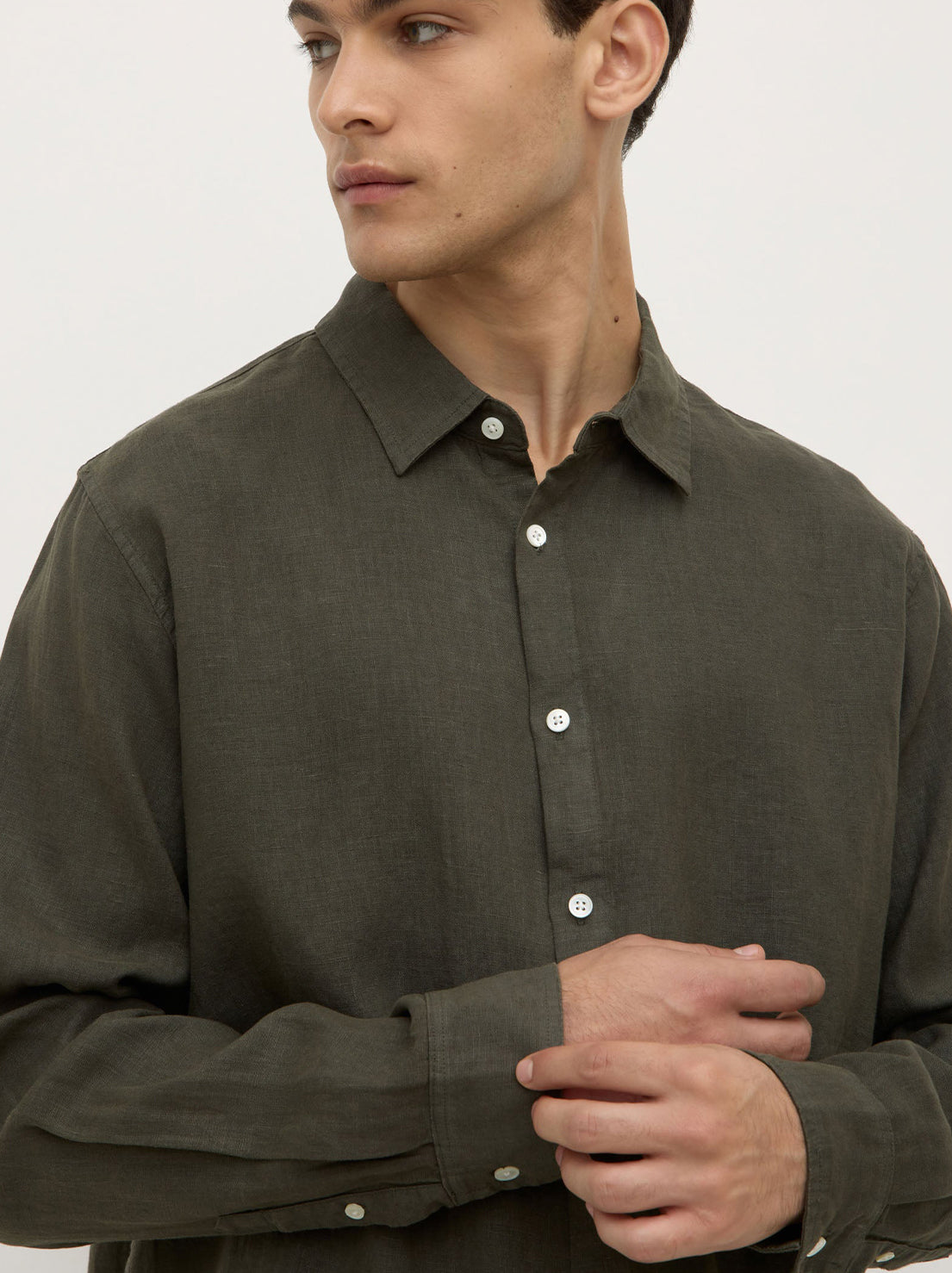 Assembly - Everyday Mens Linen LS Shirt - Sorrel