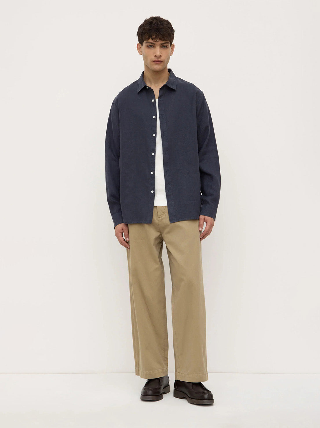 Assembly - Everyday Mens Linen LS Shirt - True Navy