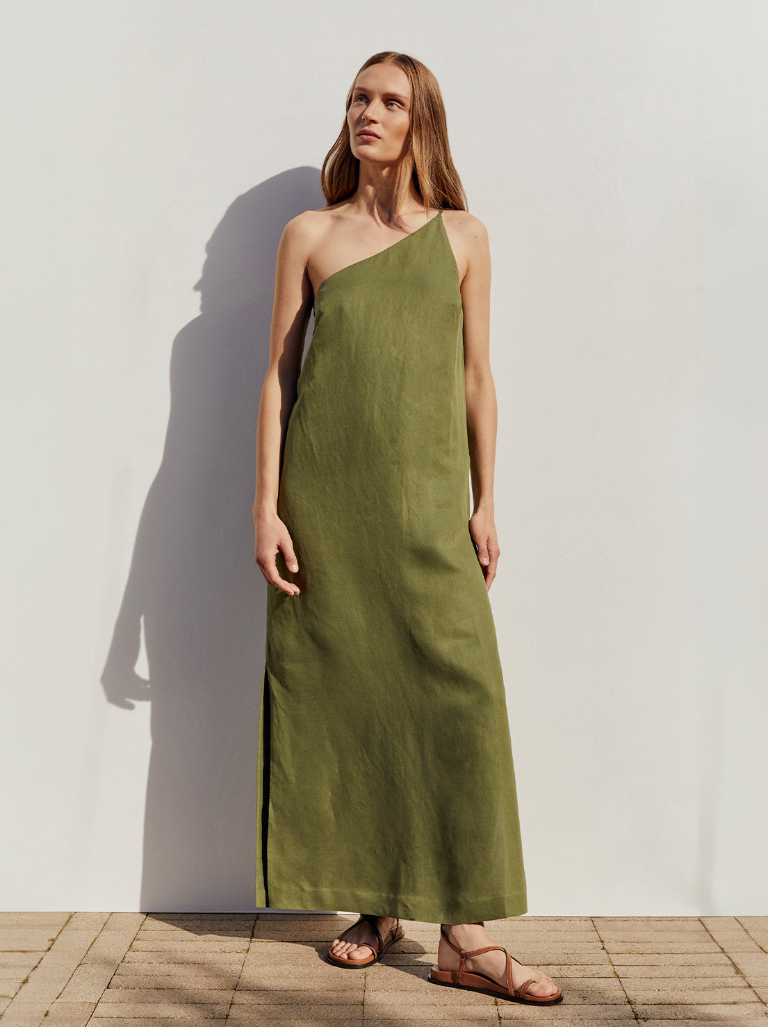 Assembly - Farriday Linen Silk Asymmetric Midi Dress - Pandan