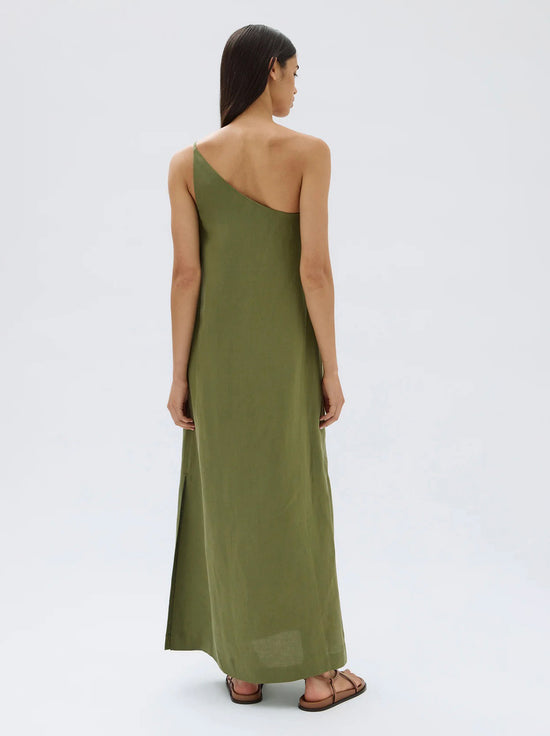 Assembly - Farriday Linen Silk Asymmetric Midi Dress - Pandan