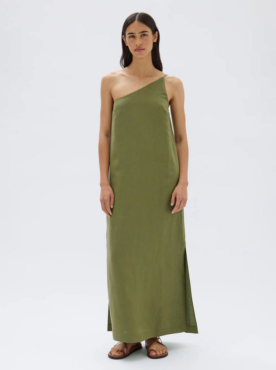 Assembly - Farriday Linen Silk Asymmetric Midi Dress - Pandan