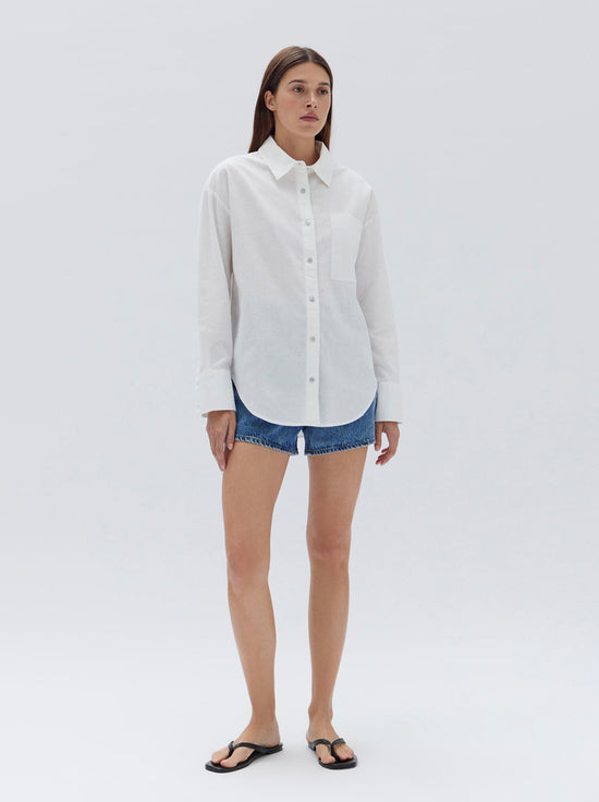 Assembly - Grace Linen Blend Long Sleeve Shirt - White