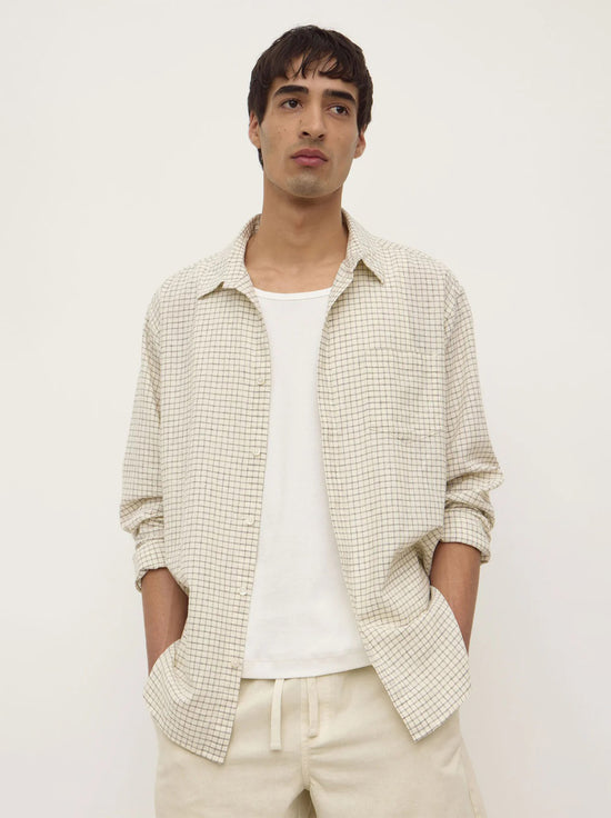 Assembly - Jasper Check Long Sleeve Shirt - Cream / Black Check