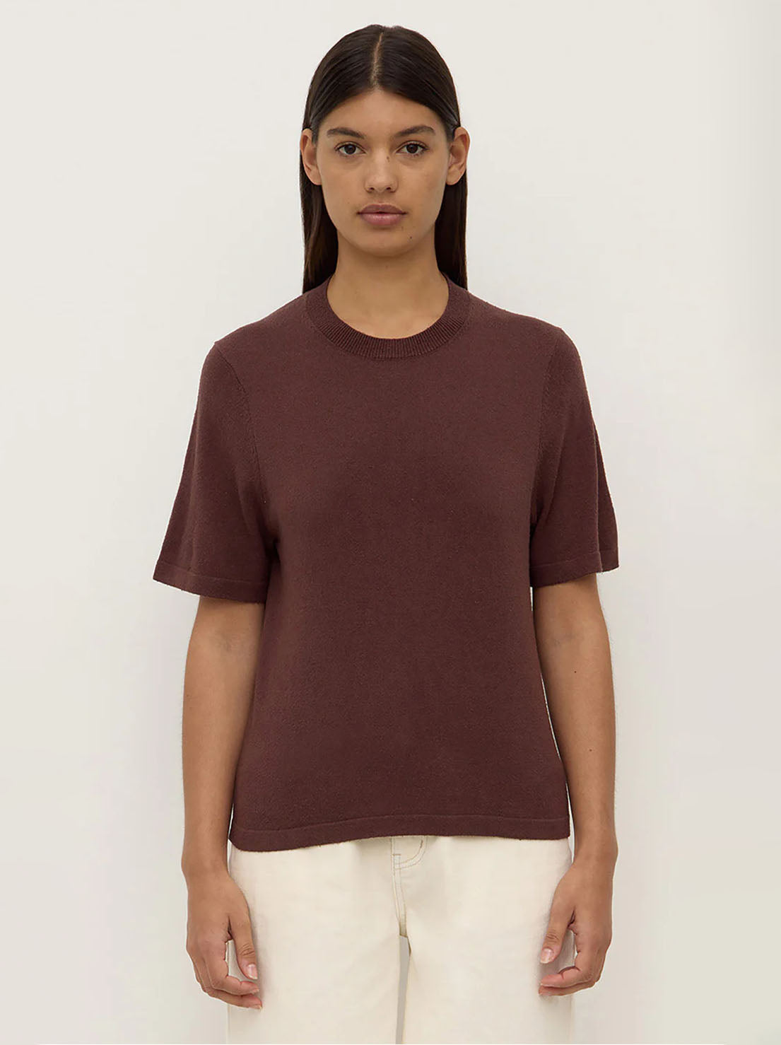 Assembly - June Silk Knit Tee - Espresso