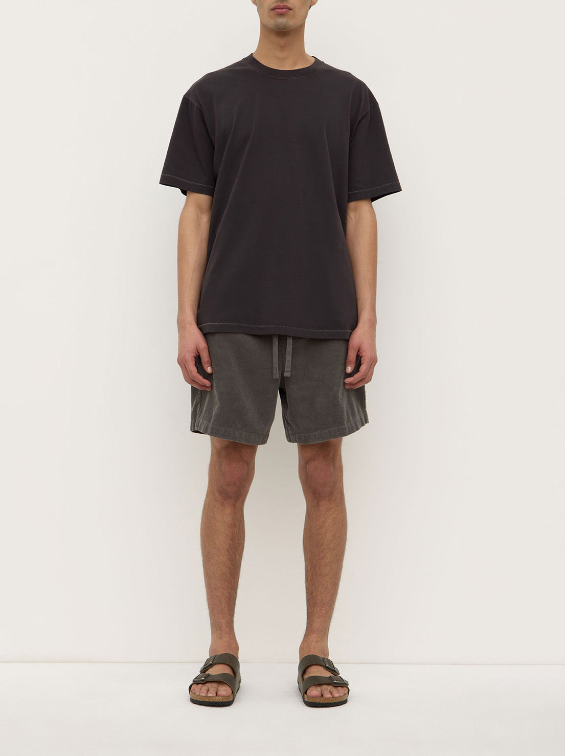 Assembly - Kit Contrast Stitch Tee - Washed Black/Putty