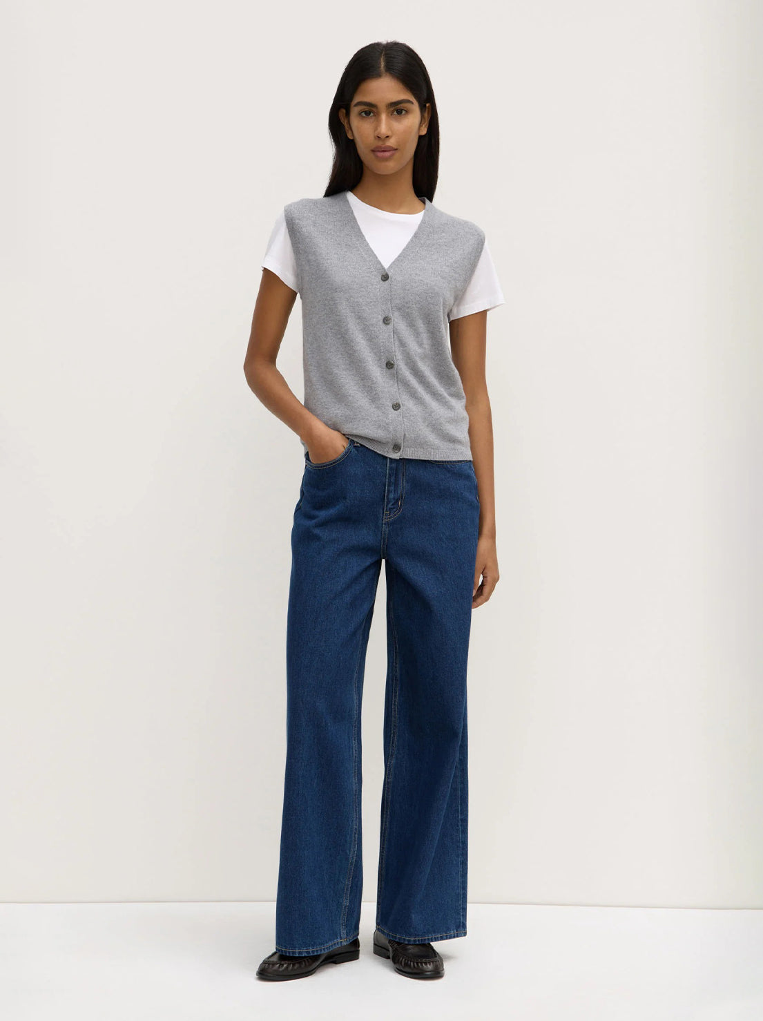 Assembly - Lara Cashmere Knit Tank - Grey Marle