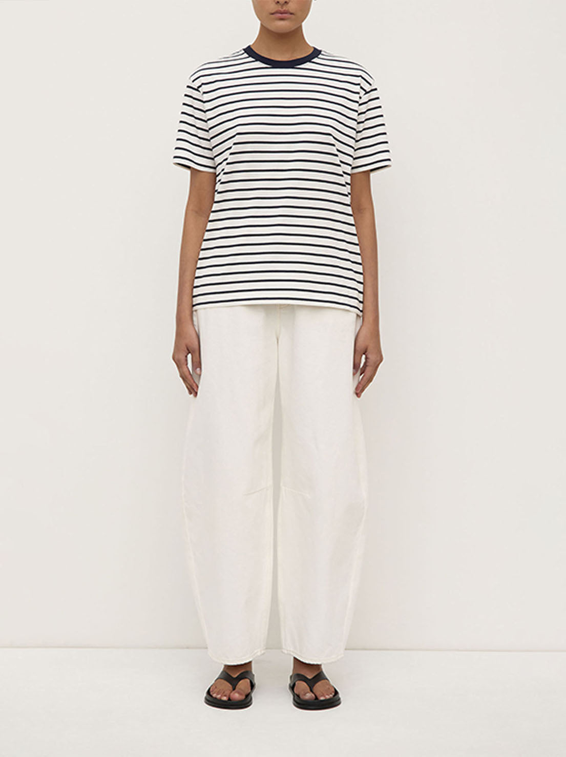 Assembly - Leony Stripe Tee - True Navy / Antique White