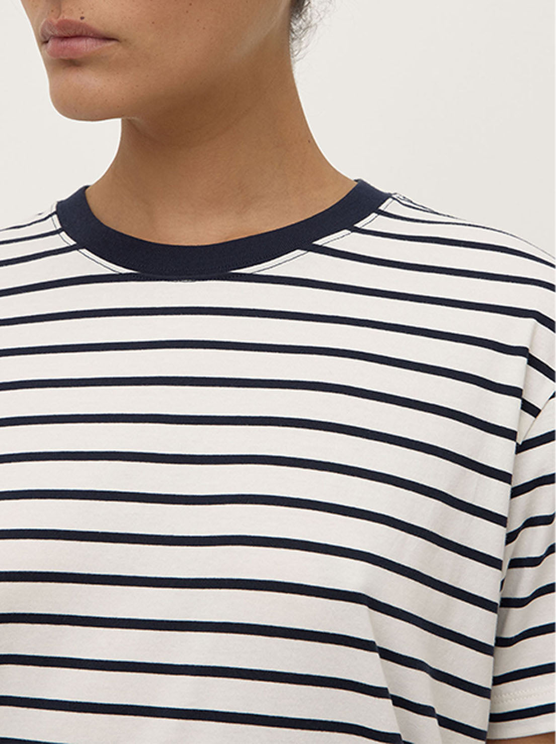 Assembly - Leony Stripe Tee - True Navy / Antique White