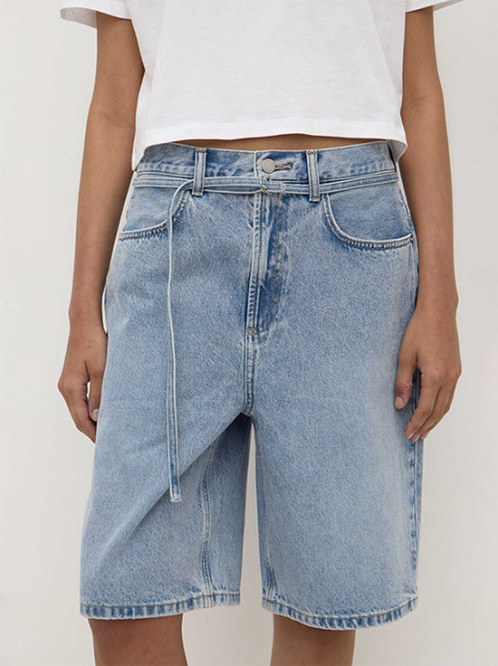 Assembly - Loose Fit Long Denim Short - Mid Stone Wash