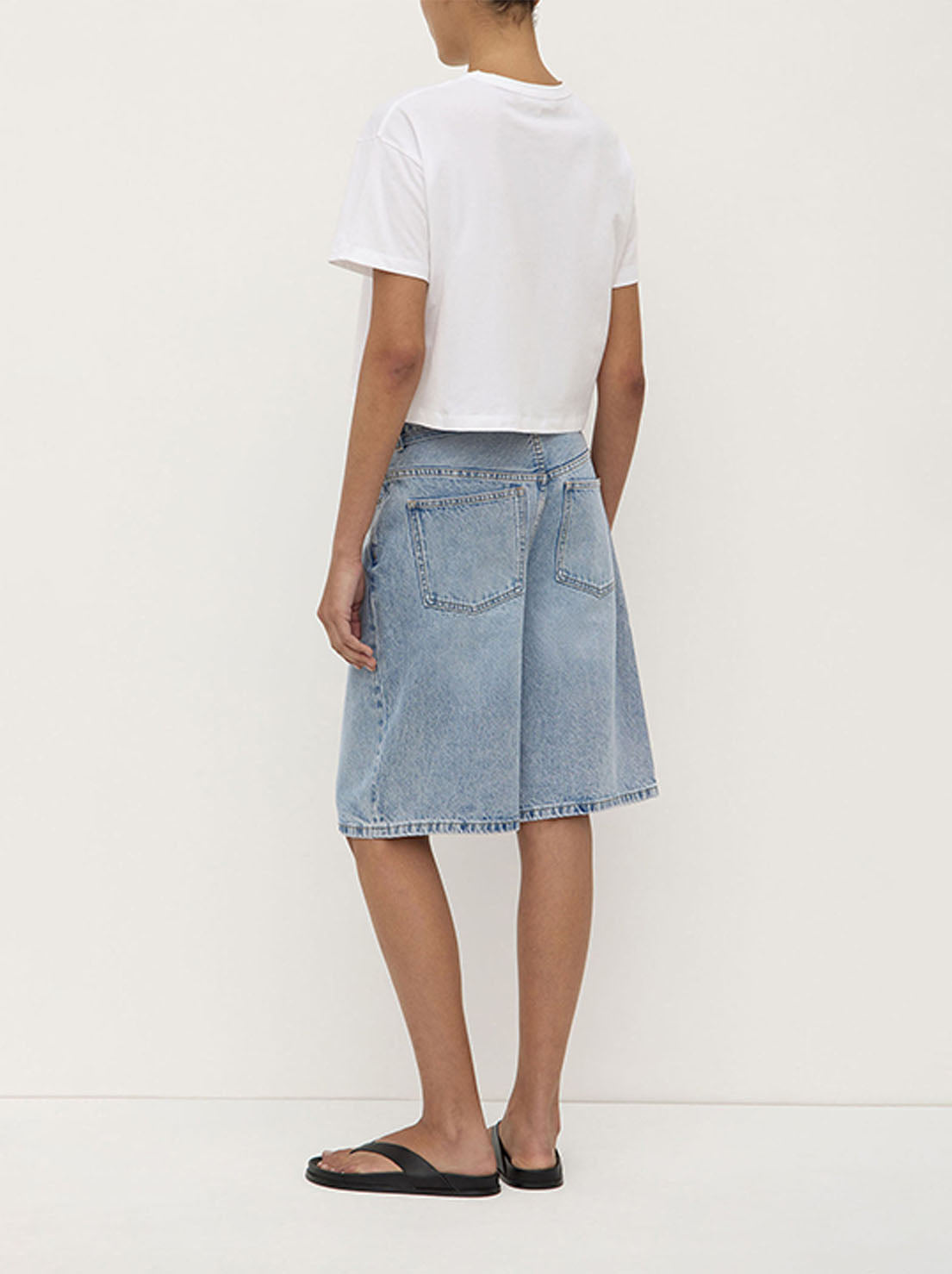 Assembly - Loose Fit Long Denim Short - Mid Stone Wash