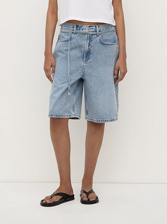 Assembly - Loose Fit Long Denim Short - Mid Stone Wash