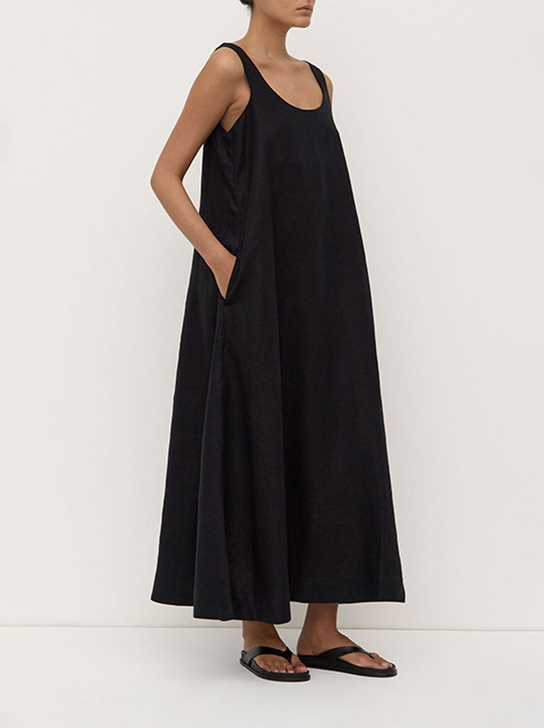 Assembly - Maree Linen Midi Dress - Black