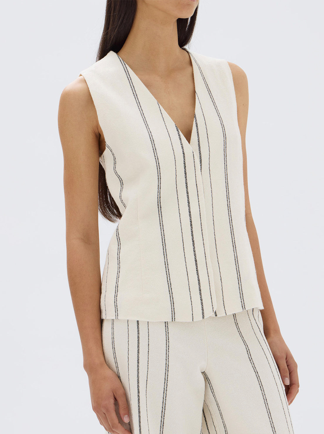 Assembly - Matera Stripe Vest - Cream / Black