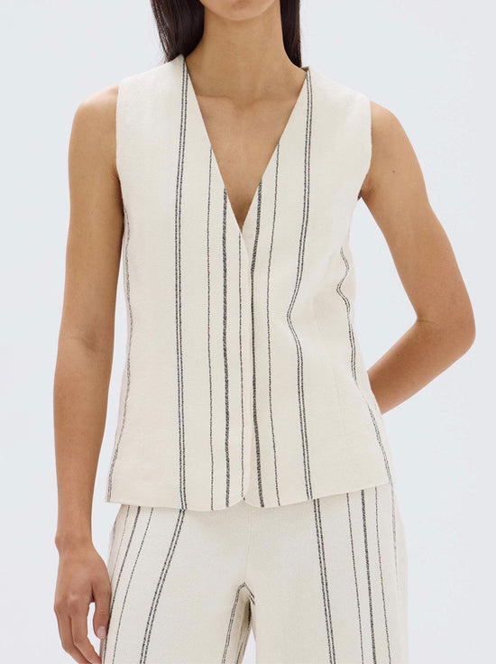 Assembly - Matera Stripe Vest - Cream / Black