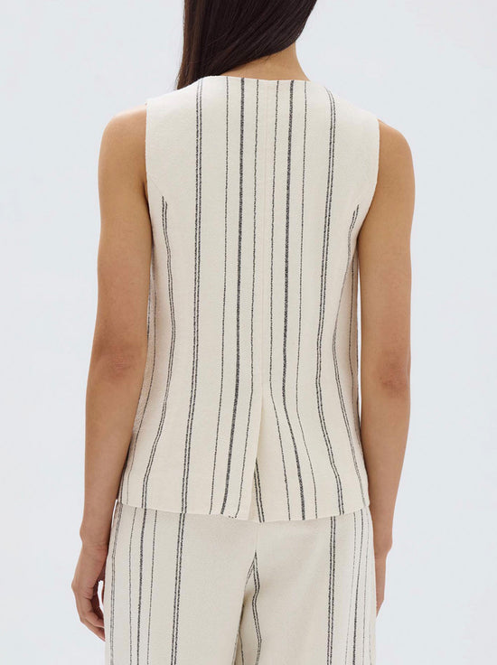 Assembly - Matera Stripe Vest - Cream / Black