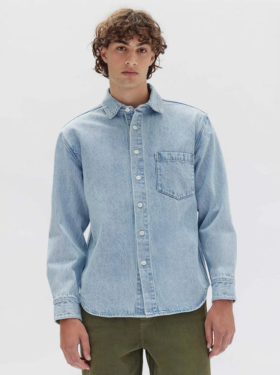 Assembly - Men's Denim Overshirt - Light Stone