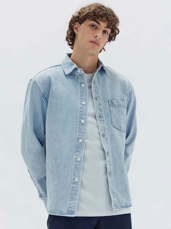 Assembly - Men's Denim Overshirt - Light Stone