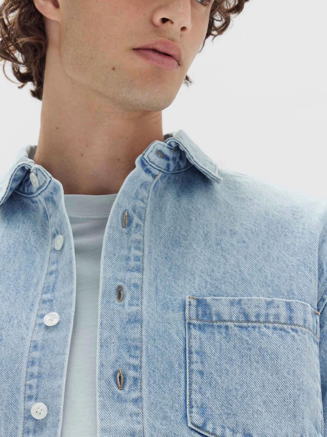 Assembly - Men's Denim Overshirt - Light Stone