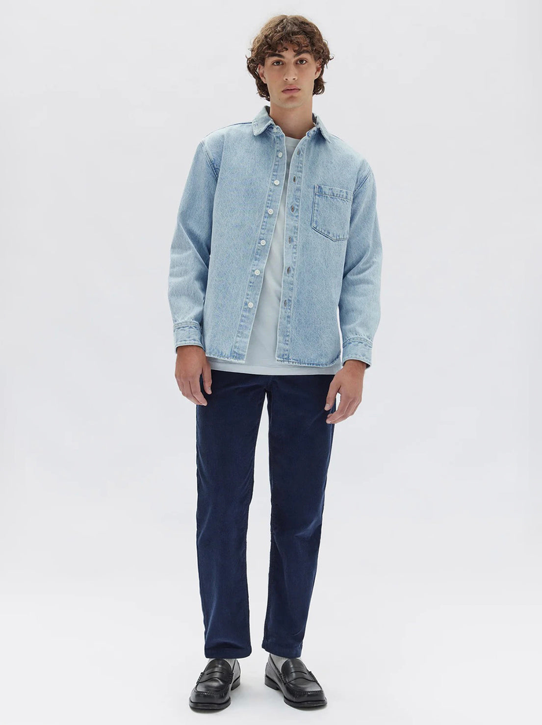 Assembly - Men's Denim Overshirt - Light Stone