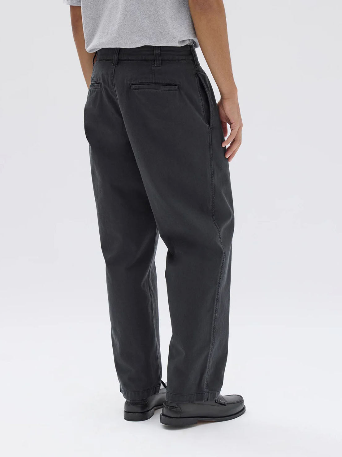 Assembly - Miles Pleated Chino Pant - Washed Black