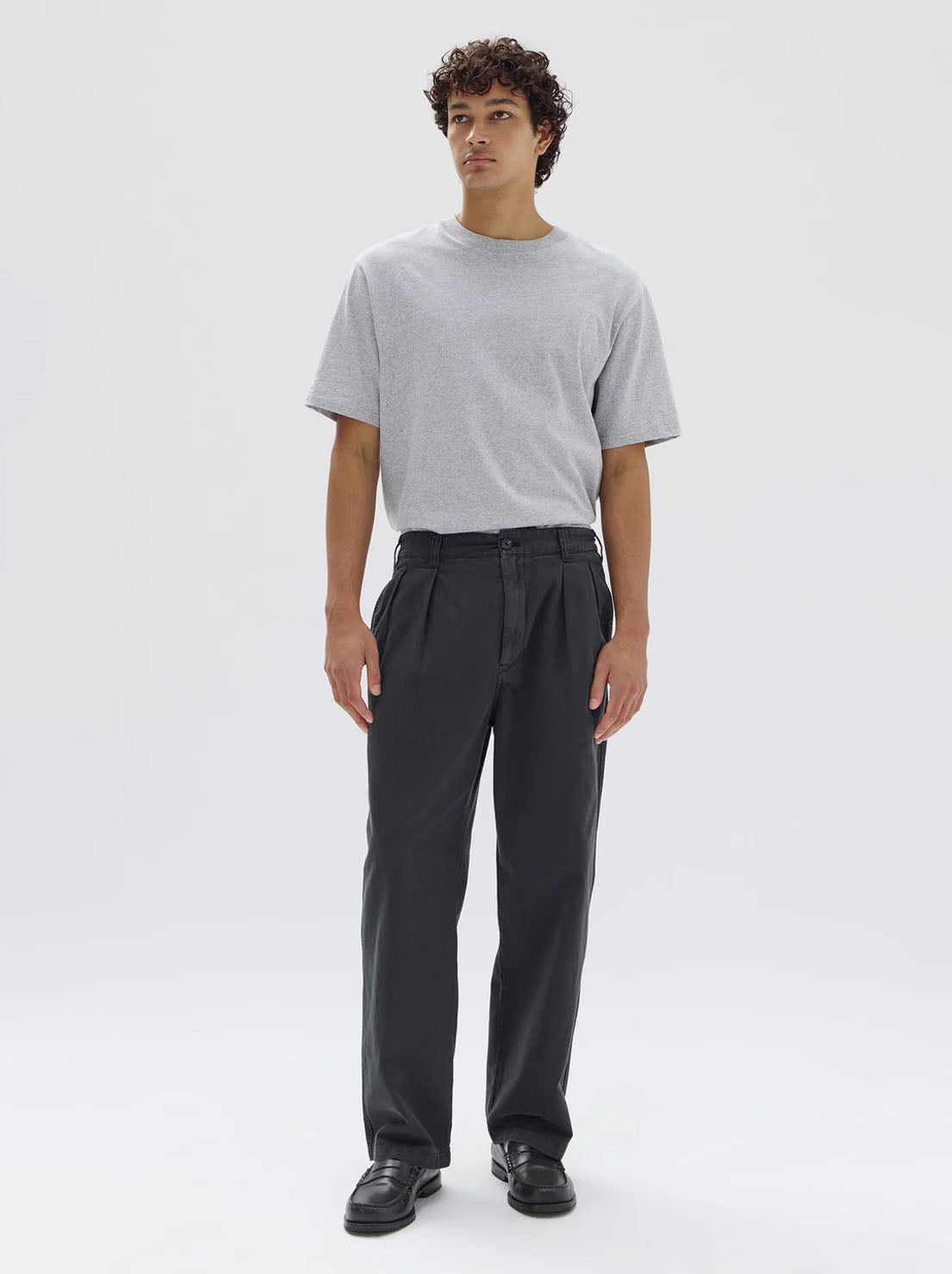 Assembly - Miles Pleated Chino Pant - Washed Black