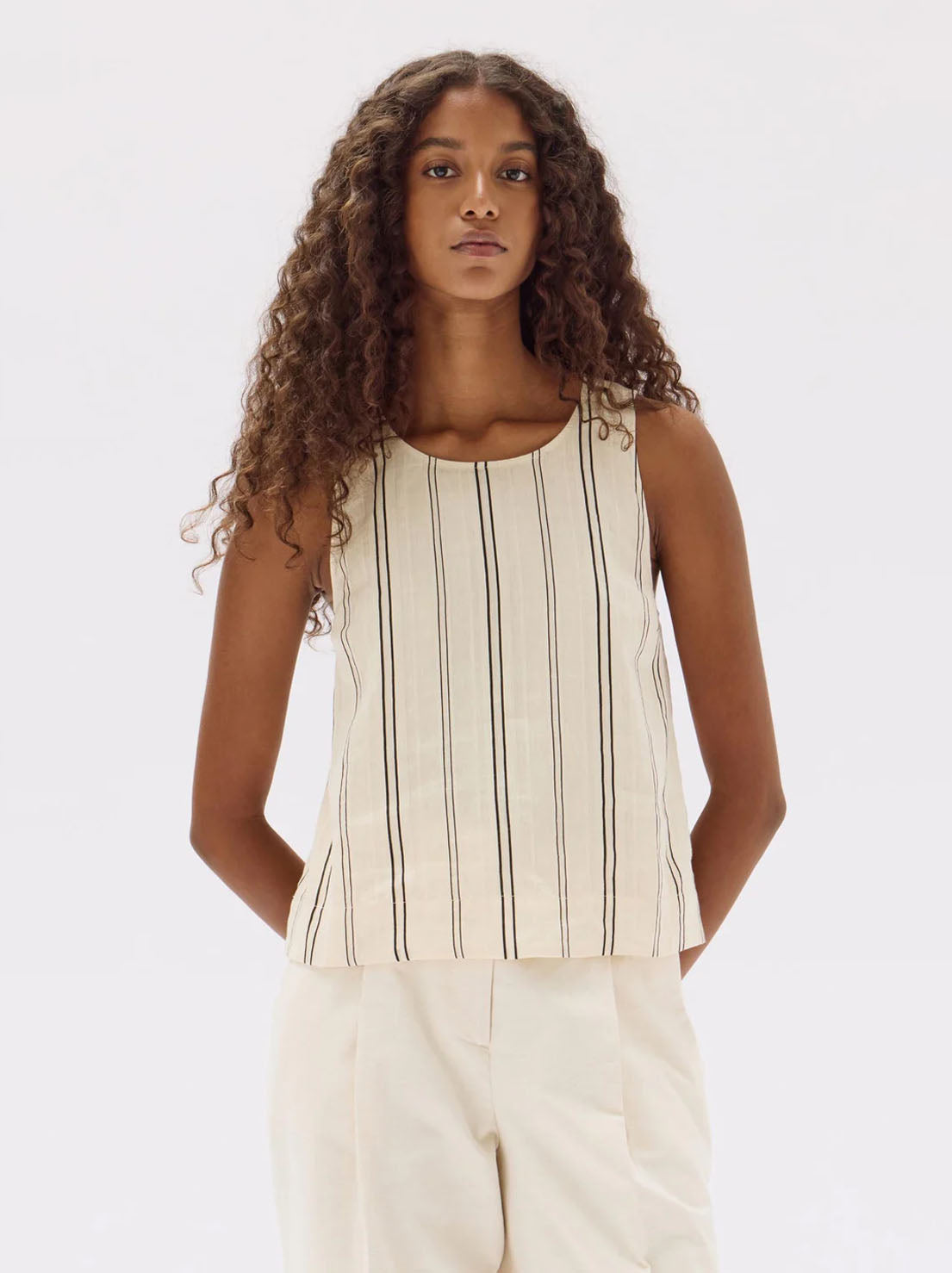 Assembly - Milos Sleeveless Top - Cream / Black