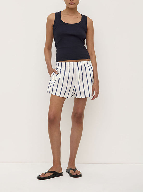 Assembly - Nara Stripe Short - White / True Navy