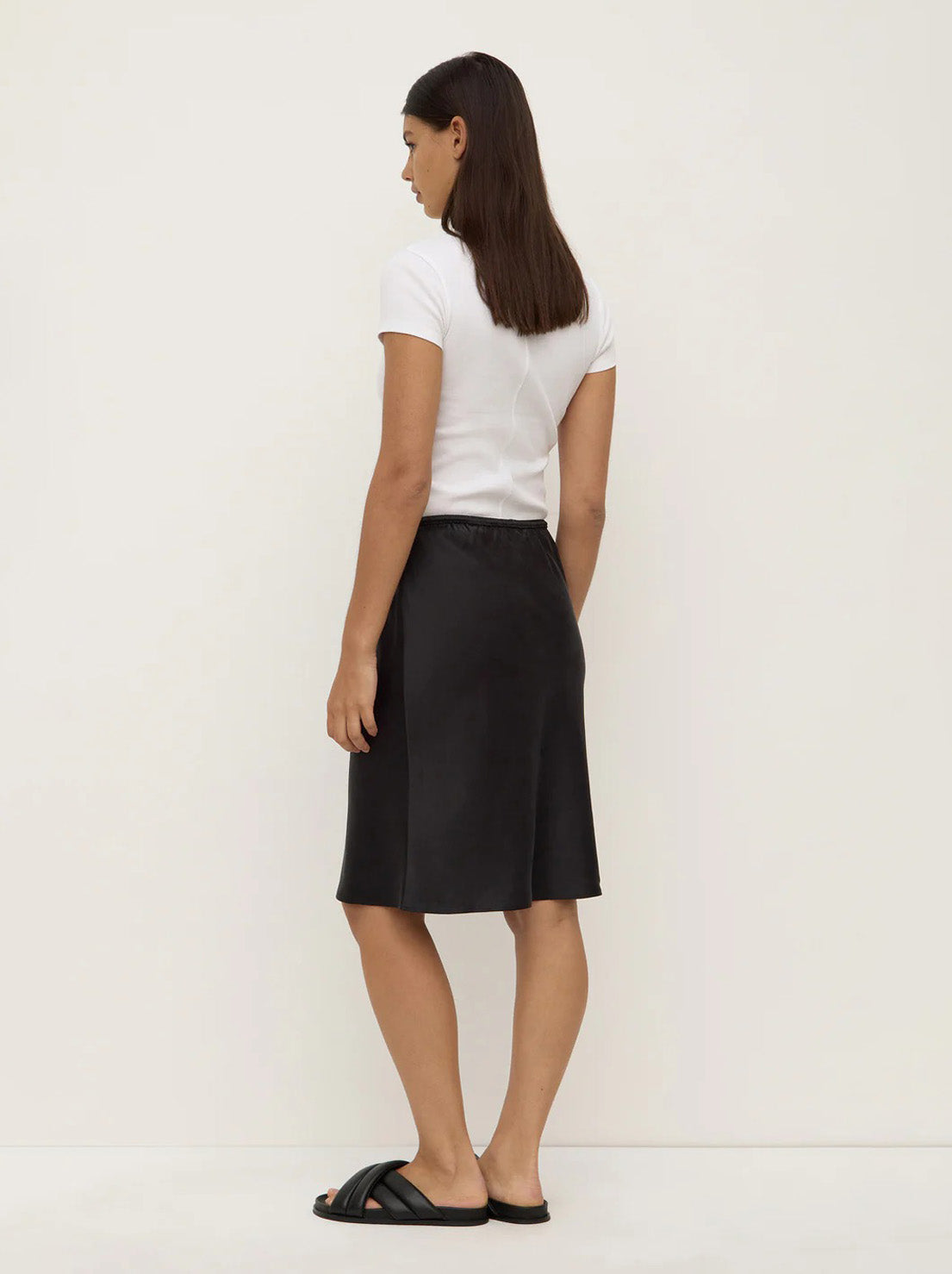 Assembly - Pippa Silk Knee Length Skirt - Black