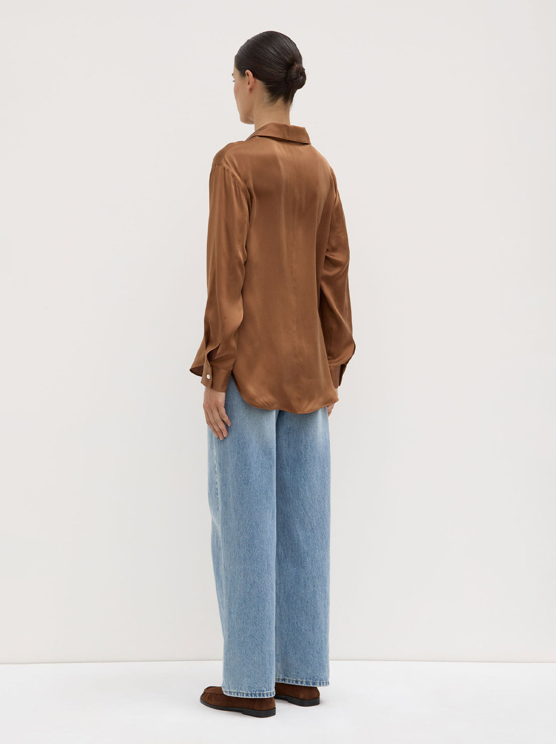 Assembly - Pippa Silk Long Sleeve Shirt - Bronze