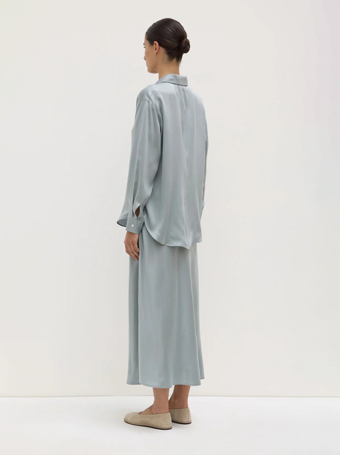 Assembly - Pippa Silk Long Sleeve Shirt - Cloud